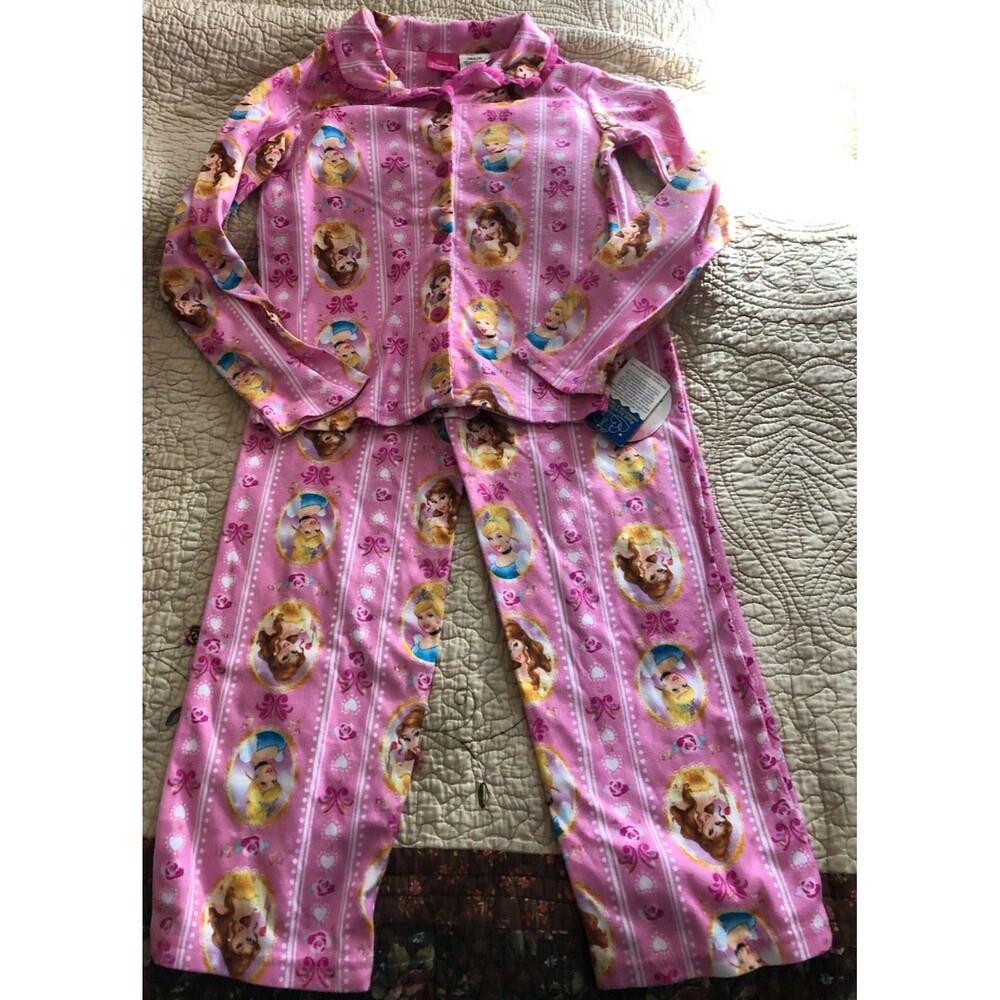 Girls Disney Princess Pink Pj Set Size 7/8 NWT B5